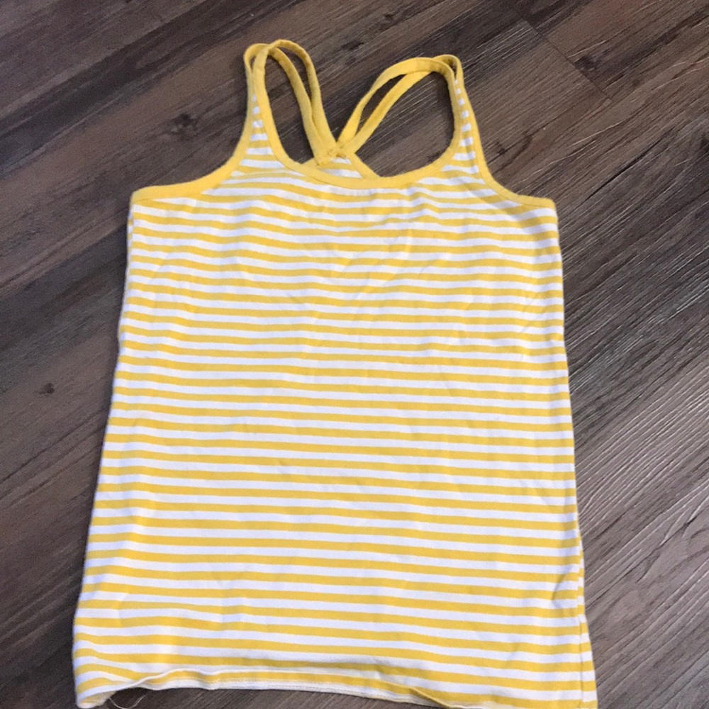 yellow double strap tank top
